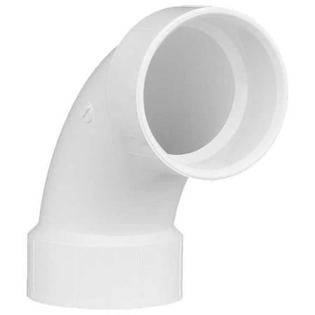 PVC Elbow, 90 Degrees, Long Sweep, Hub, 3 in Pipe Size MPN:1WJZ3