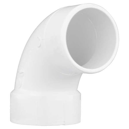 PVC Street Elbow, 90 Degrees, Hub x Spigot, 3 in Pipe Size MPN:1WKB3