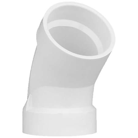 PVC 45 Degree Elbow, Hub, 2 in Pipe Size MPN:1WKC3