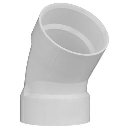 PVC Elbow, 45 Degrees, Hub, 4 in Pipe Size MPN:1WKC7