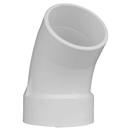 PVC Street Elbow, 45 Degrees, Hub x Spigot, 4 in Pipe Size MPN:1WKD6