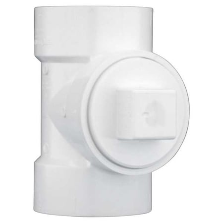 PVC Cleanout Tee with Plug, Hub x Hub x FNPT, 3 in Pipe Size MPN:1WKL7