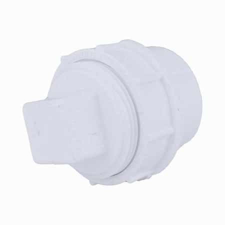 PVC Cleanout Adapter with Plug, FNPT x Spigot, 1-1/2 in Pipe Size MPN:1WKR6