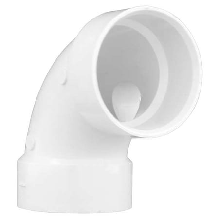 PVC 90 Degree Side Inlet Elbow, Hub, 3 in x 3 in x 1 1/2 in Pipe Size MPN:1WKT3