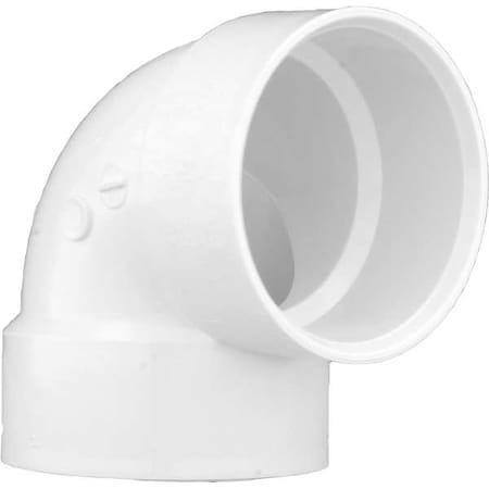PVC Elbow, 90 Degrees, Vent, Hub, 3 in Pipe Size MPN:1WKT6