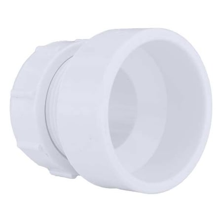 PVC Female Trap Adapter with Nut and Washer, Hub x Socket, 1 1/2 in x 1 1/4 in Pipe Size MPN:1WKU3
