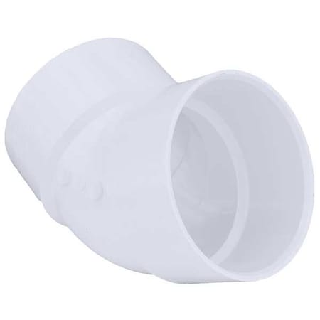 PVC 45 Degree Elbow, Hub, 6 in Pipe Size MPN:06132