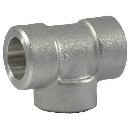 304 Stainless Steel Socket Weld Tee Fitting, 1/2 in, Class 3000 MPN:2UE33