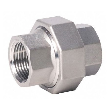 304 Stainless Steel Union, 1/2 in x 1/2 in Fitting Pipe Size, Female NPT x Female NPT, Class 150 MPN:400U111N012
