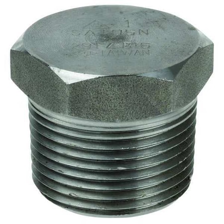 Plug, Stainless Steel, Threaded 1 1/2 in MPN:4307001614