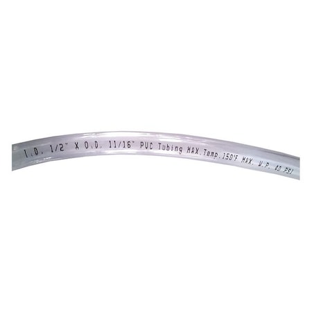 Tubing, 1/2 I.D., 100 ft., Clear, Flexible MPN:4EGV5
