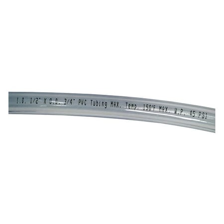 Tubing, 1/2 I.D., 100 ft., Clear, Flexible MPN:4EGV6