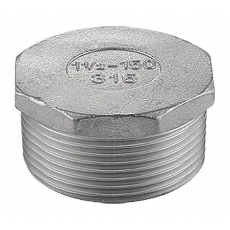 Hex Plug, 1/4 in, 316 Stainless Steel, MNPT, Class 150, 300 psi Max Pressure MPN:60HP112N014