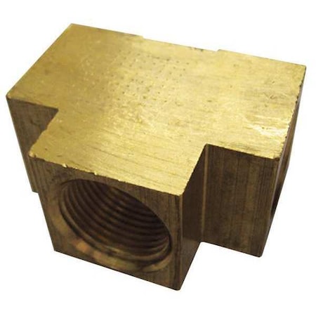 Tee Brass Extruded Tee, 1/4 in Female NPT X 1/4 in Female NPT, 10 PK MPN:6AYU7