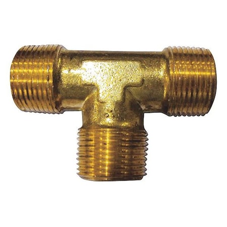 Tee Brass Male Tee, 1/2 in Male NPT X 1/2 in Male NPT MPN:6AYV4