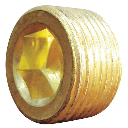 Brass Countersink Plug, MNPT, 3/8