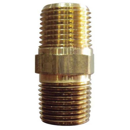 Hex Nipple Brass Hex Nipple, 3/4 in Male NPT X 3/4 in Male NPT, 5 PK MPN:6AZD4