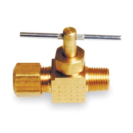 Needle Valve, Straight, Brass, 1/8 x 1/4 In MPN:6MM61