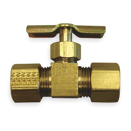 Needle Valve, Straight, Brass, 1/4 In. MPN:6MM66