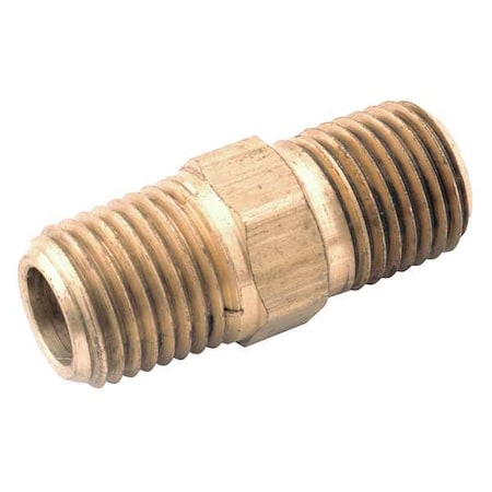 Hex Nipple Low Lead Brass Hex Nipple, 1/4 in Male NPT X 1/4 in Male NPT MPN:706322-04