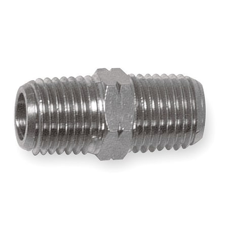 Hex Conversion Nipple Chrome Plated Brass Hex Conversion Nipple, 3/4 in Male NPT X 3/4 in Male BSPP MPN:8008-12-12