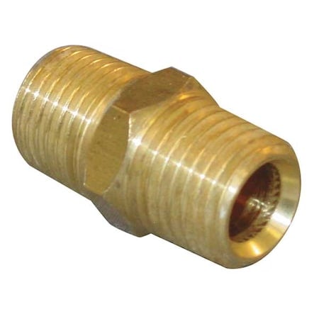 Hex Nipple Chrome Plated Brass Hex Nipple, 3/8 in Male BSPT X 1/4 in Male BSPT MPN:8010-06-04