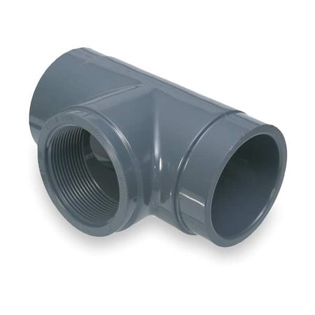 PVC Tee, Socket x Socket x FNPT, 1/2 in Pipe Size MPN:802-005