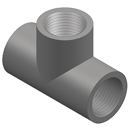 PVC Tee, FNPT x FNPT x FNPT, 1/2 in Pipe Size MPN:805-005