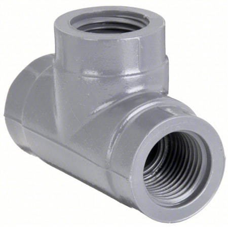 PVC Tee, FNPT x FNPT x FNPT, 1-1/4 in Pipe Size MPN:805-012