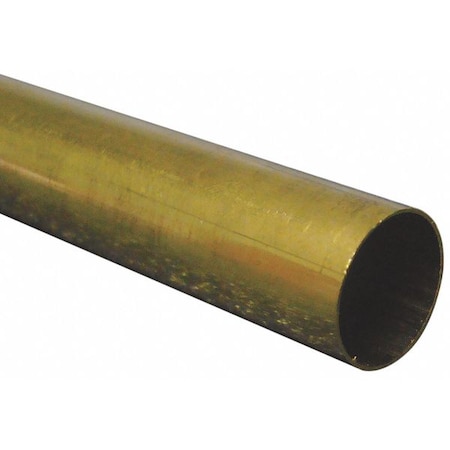 260 Brass Round Tube, 1/8 in Outside Dia, 1 ft Length MPN:8127