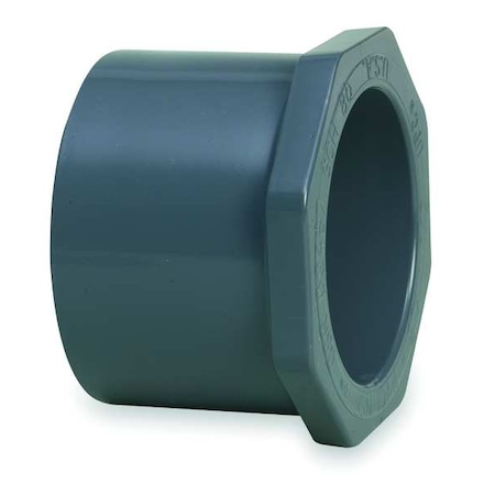 PVC Reducing Bushing, Spigot x Socket, 1 1/2 in x 1 1/4 in Pipe Size MPN:837-212