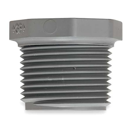 PVC Hex Head Plug, MNPT, 1/2 in Pipe Size MPN:850-005