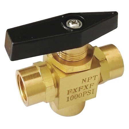 Manual 3-Way Ball Valve, 1/4