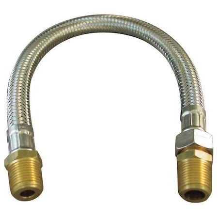 Flexible Hose Assembly, Brass 1/2 in MNPT x Brass 1/2 in FNPSM, 24 in L, EPDM Hose, 200 psi MPN:HF308X24HMXHMS