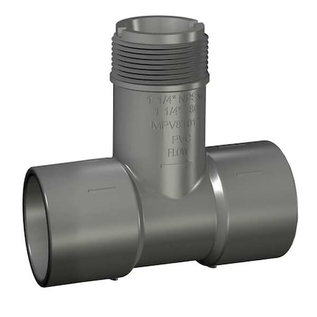 PVC Insertion Tee, Socket x Socket x Socket, 2 in Pipe Size MPN:MPV8T020