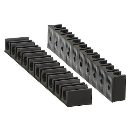 Tube Rack, 7 Channels, 3/8 In, Black, PK2 MPN:MTR-375-102-HD