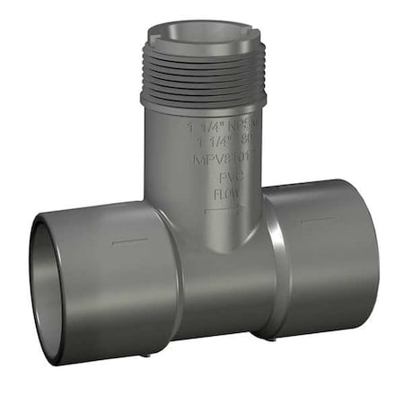 PVC Insertion Tee, Socket x Socket x Socket, 4 in Pipe Size MPN:PV8T040