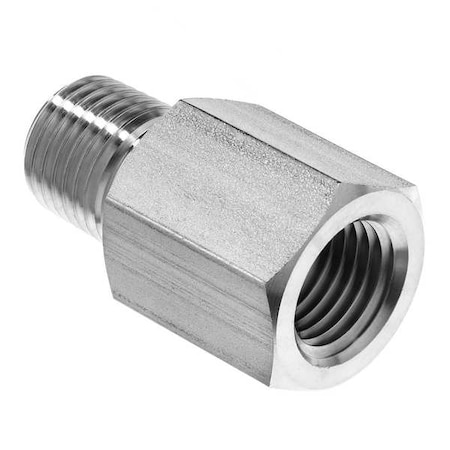 Steel Straight Adapter, 3/8 in Female BSPP x 3/8 in Male NPT, Galvanized, 5, 700 psi MPN:ZUSA-PF-7992