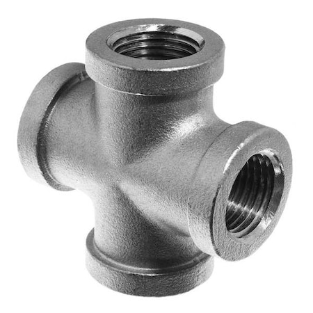 Stainless Steel Class 150 Pipe Fitting, 1/4 in BSPT Female Threaded Cross MPN:ZUSA-PF-8233