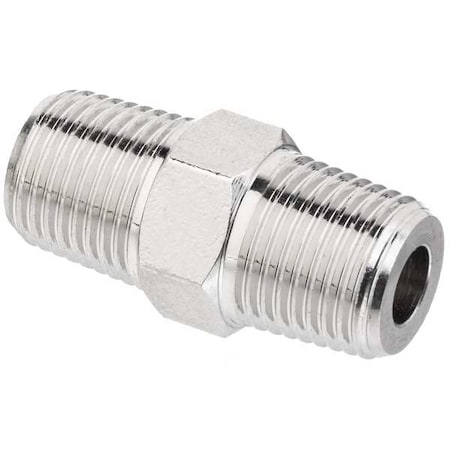 Hex Nipple Brass Brass Class 1000 Pipe Fittings, 3/8 in Male NPTF X 3/8 in Male NPTF MPN:ZUSA-PF-9017