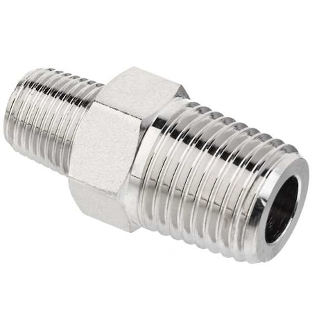 Reducing Hex Nipple Brass Brass Class 1000 Pipe Fittings, 1/2 in Male NPTF X 1/4 in Male NPTF MPN:ZUSA-PF-9037