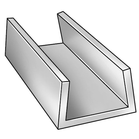 UHMW Polyethylene Polyethylene U-Channel, 120 in L, White MPN:2NJC5