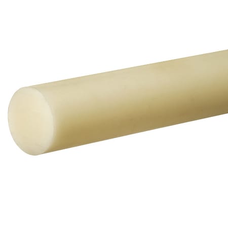 Off-White PTFE PTFE Rod 2 ft L, 1/4 in Dia. MPN:PR-PTFE-GF-3