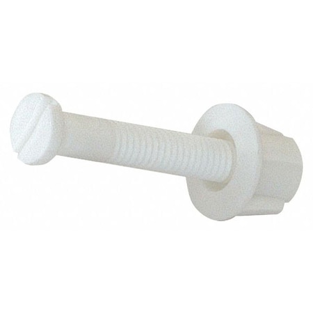 Toilet Seat Bolts, Plastic, White MPN:40280