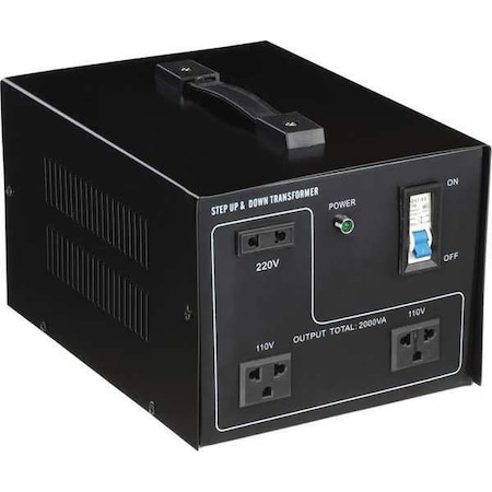 Step Up/Step Down Voltage Converter, 110V AC to 220V AC, 220V AC to 110V AC, 1.5kVA, 50/60 Hz MPN:30C521