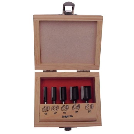 Router Bit Set, 5 Pc, Carbide Tipped MPN:16Y547