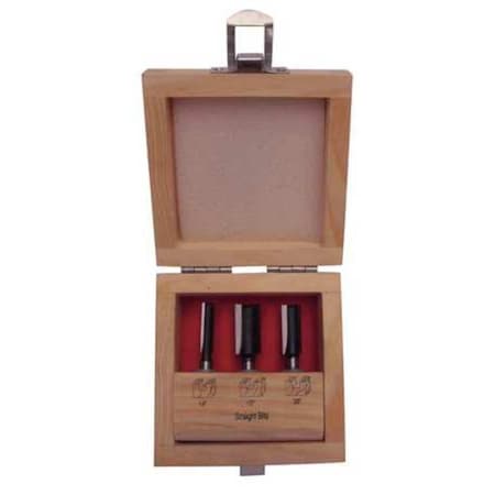 Router Bit Set, 3 Pc, Carbide Tipped MPN:16Y597