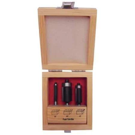 Router Bit Set, 3 Pc, Carbide Tipped MPN:16Y598