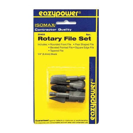 RotaryFileSet, Tapered;Pear;Round, W:0.5