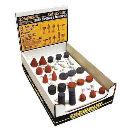 AbrasivePointSet, Cone; Cylinder, 25pcs MPN:87150